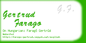gertrud farago business card